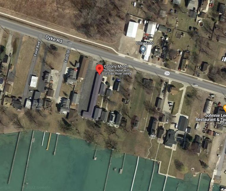 Colony Motel (Pearl Beach Bar & Motel) - 2022 Aerial (newer photo)